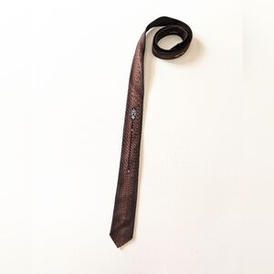 Vintage Pilgrim's Cravats 50s/60s brown southwestern silk skinny men's necktie